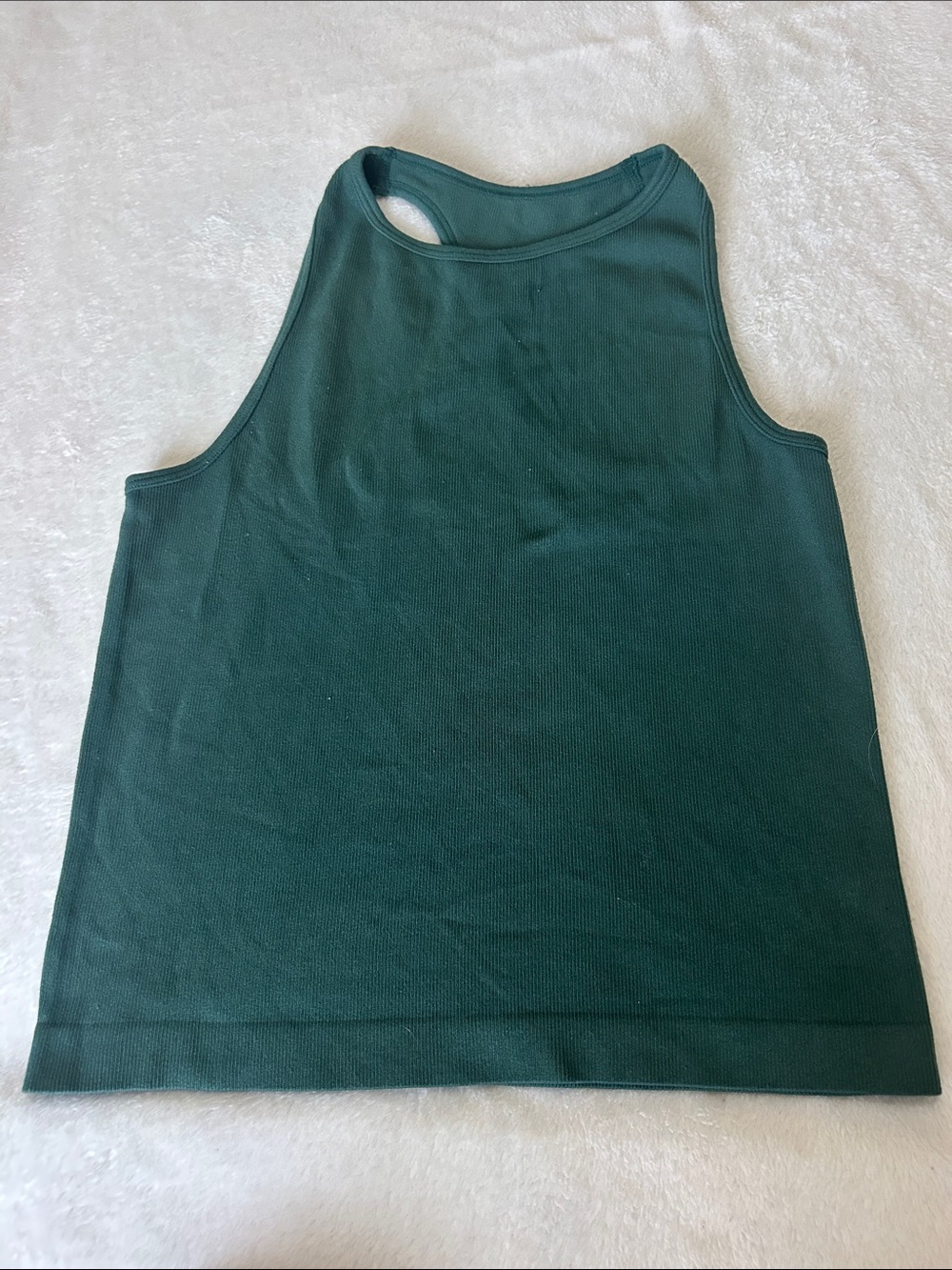Dark Green Free People Women's Ribbed RacerTank Top-M/L - Picture 4 of 10
